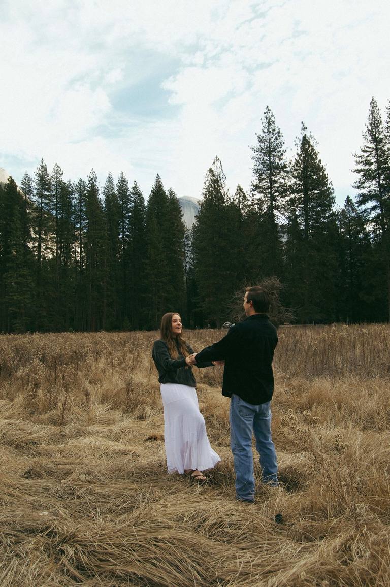 Romantic couple portrait in elegant light
